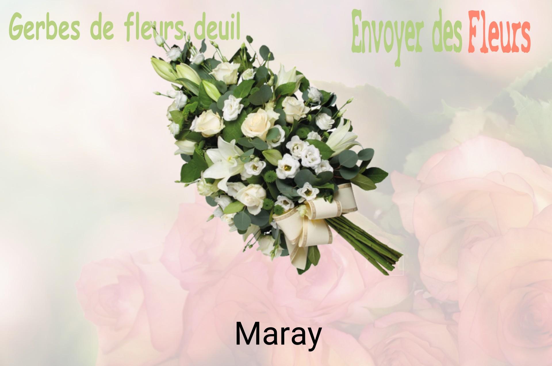 Gerbe de fleurs de deuil livrée à Maray